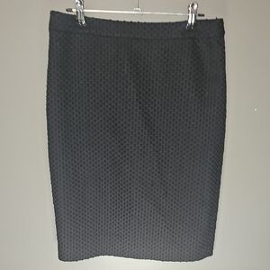 Ann Taylor Textured Black Pencil Skirt